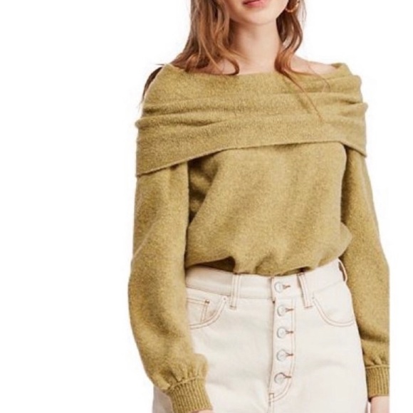 Free People Echo Beach Pullover Green Heather - Picture 3 of 5
